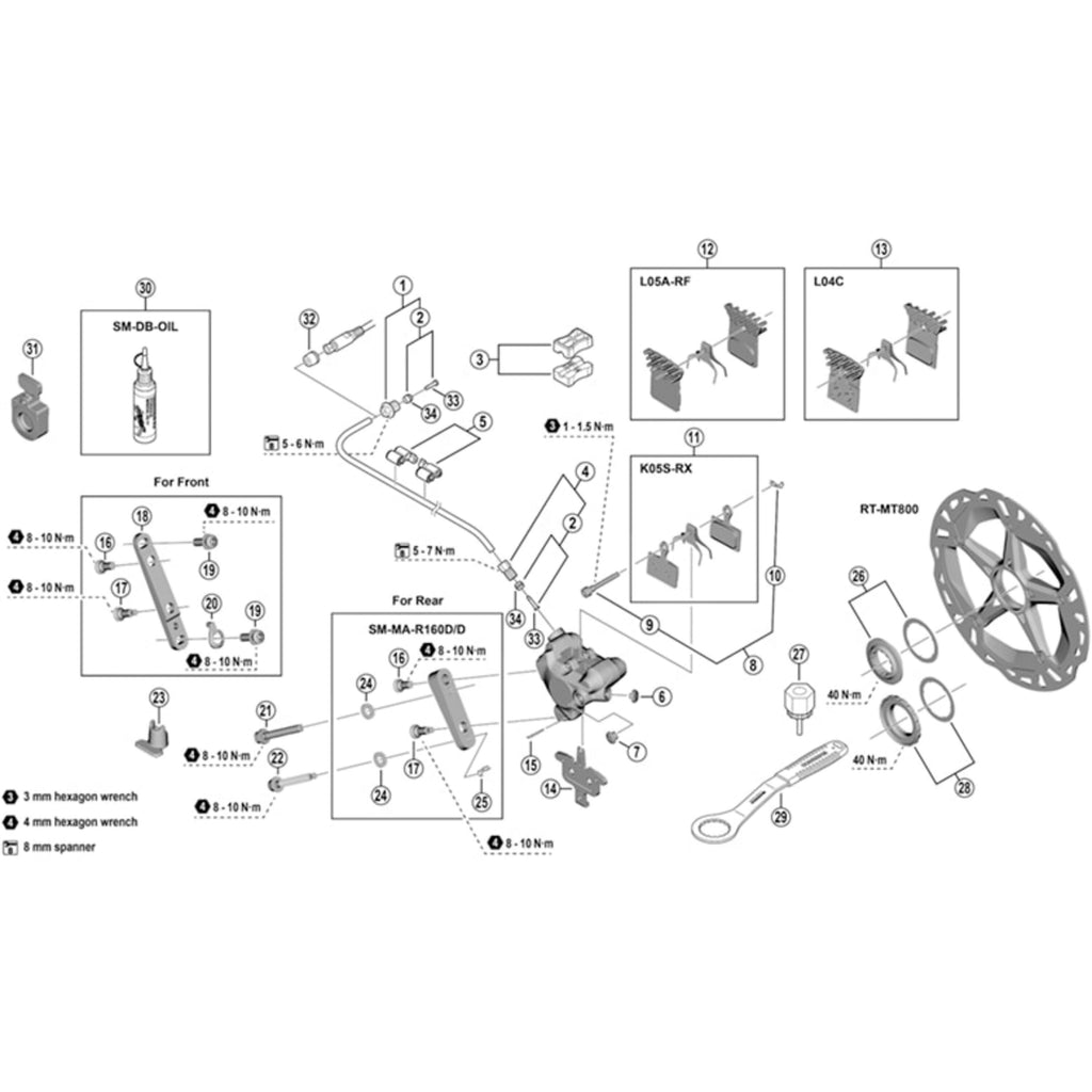 Shimano SM-BH90 2.1 mm bore olive and connecter insert