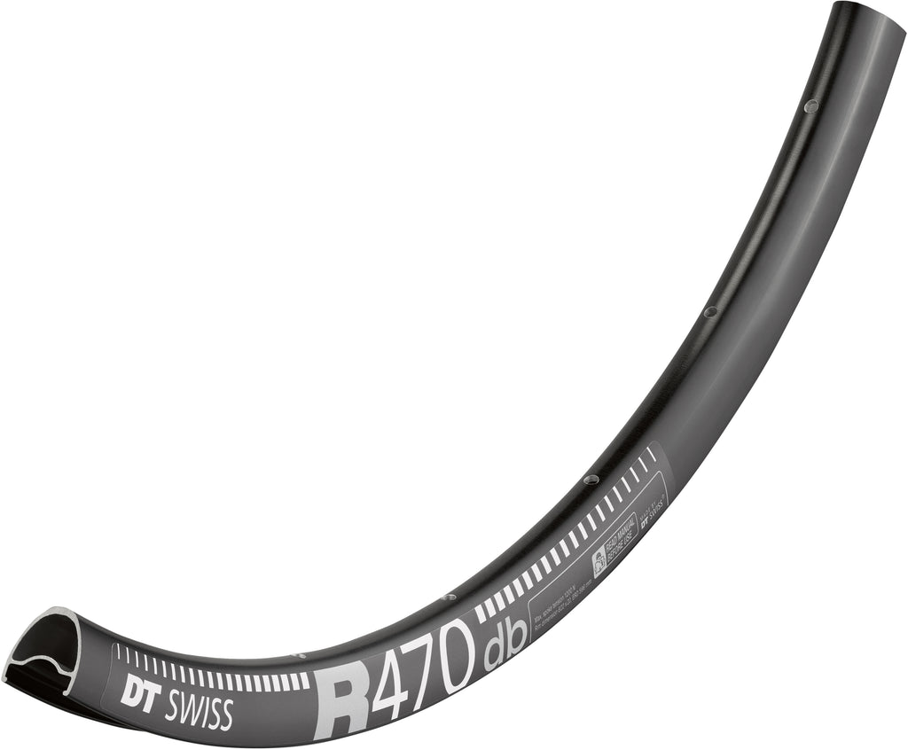 DT Swiss R 470 DB Presta-Drilled Black Rim 700c