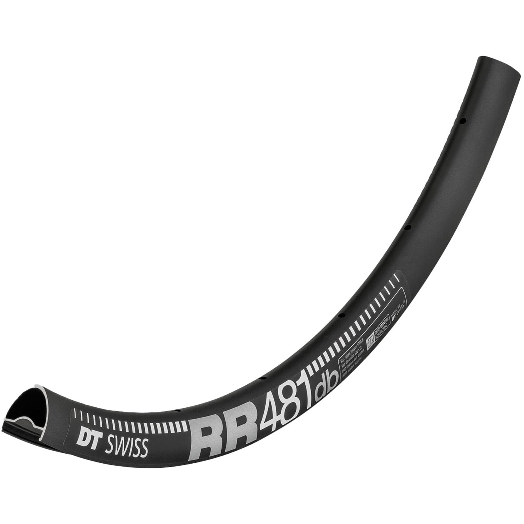 DT Swiss RR 481 DB SBWT Presta-drilled Black 700c