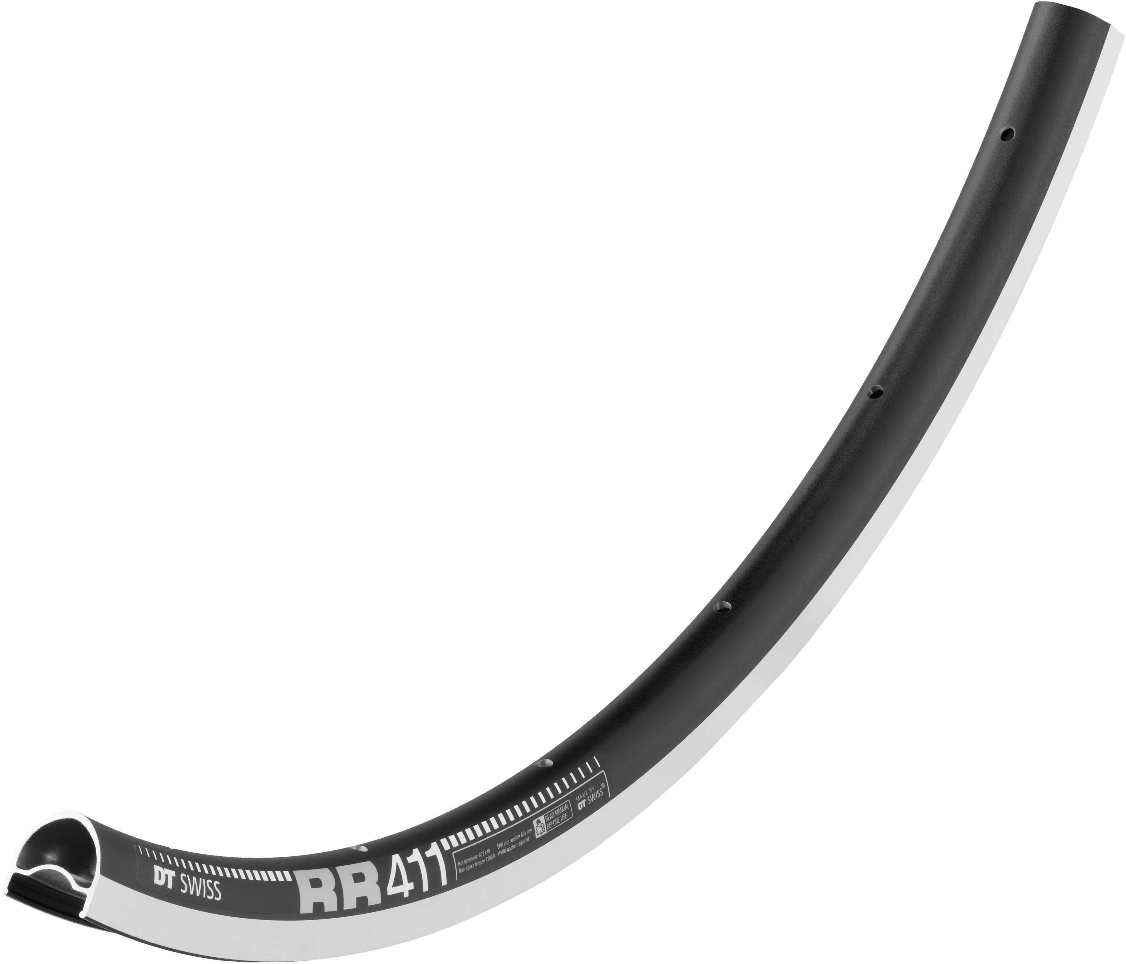 DT Swiss RR 411 SBWT Presta-drilled Rim Black 700c
