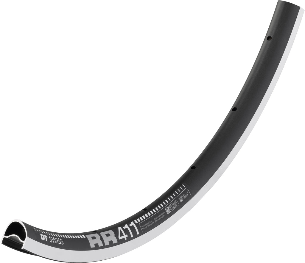 DT Swiss RR 411 asymmetric SBWT Presta-drilled Rim Black 700c