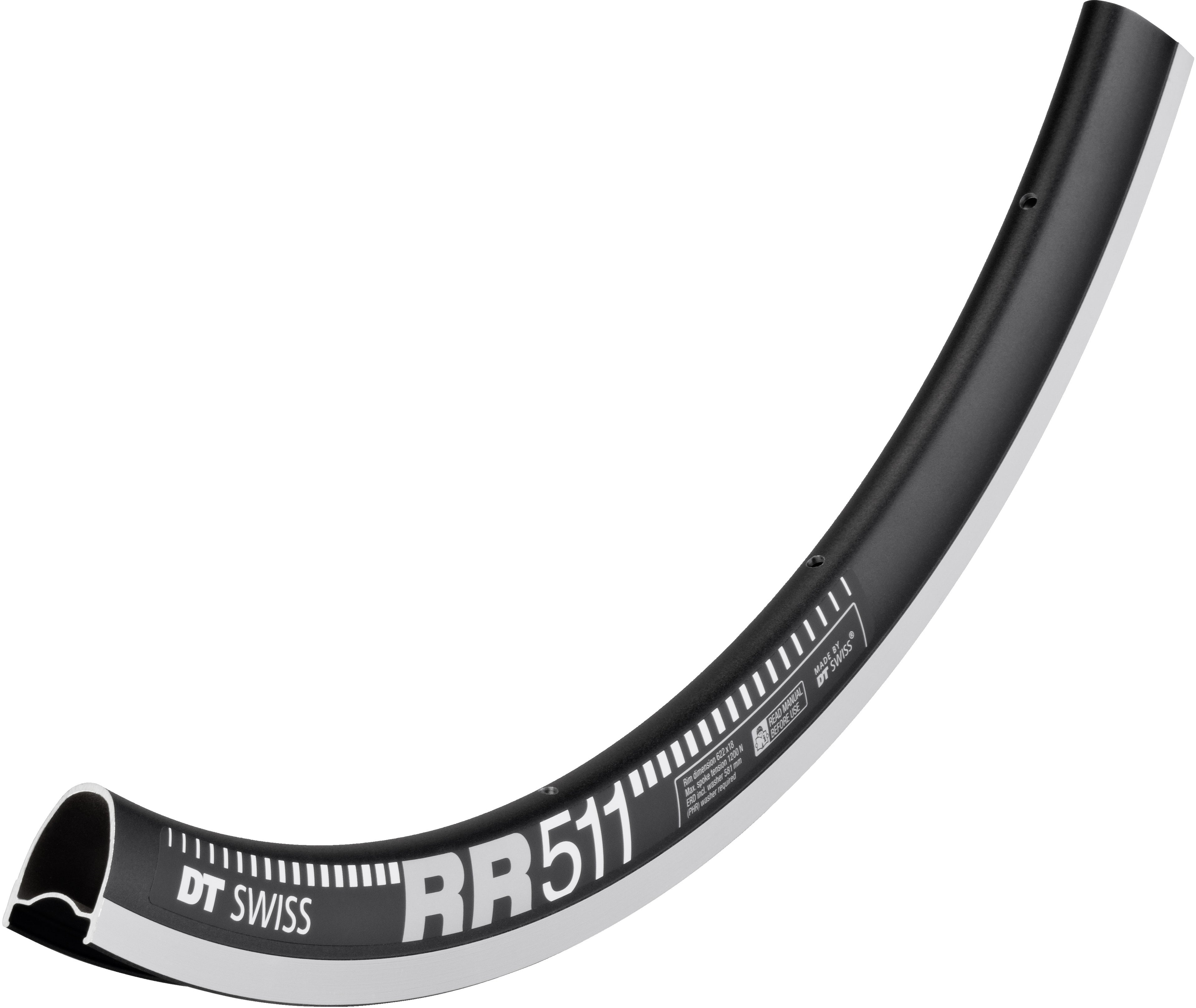 DT Swiss RR 511 SBWT Presta-Drilled Black Rim  700c
