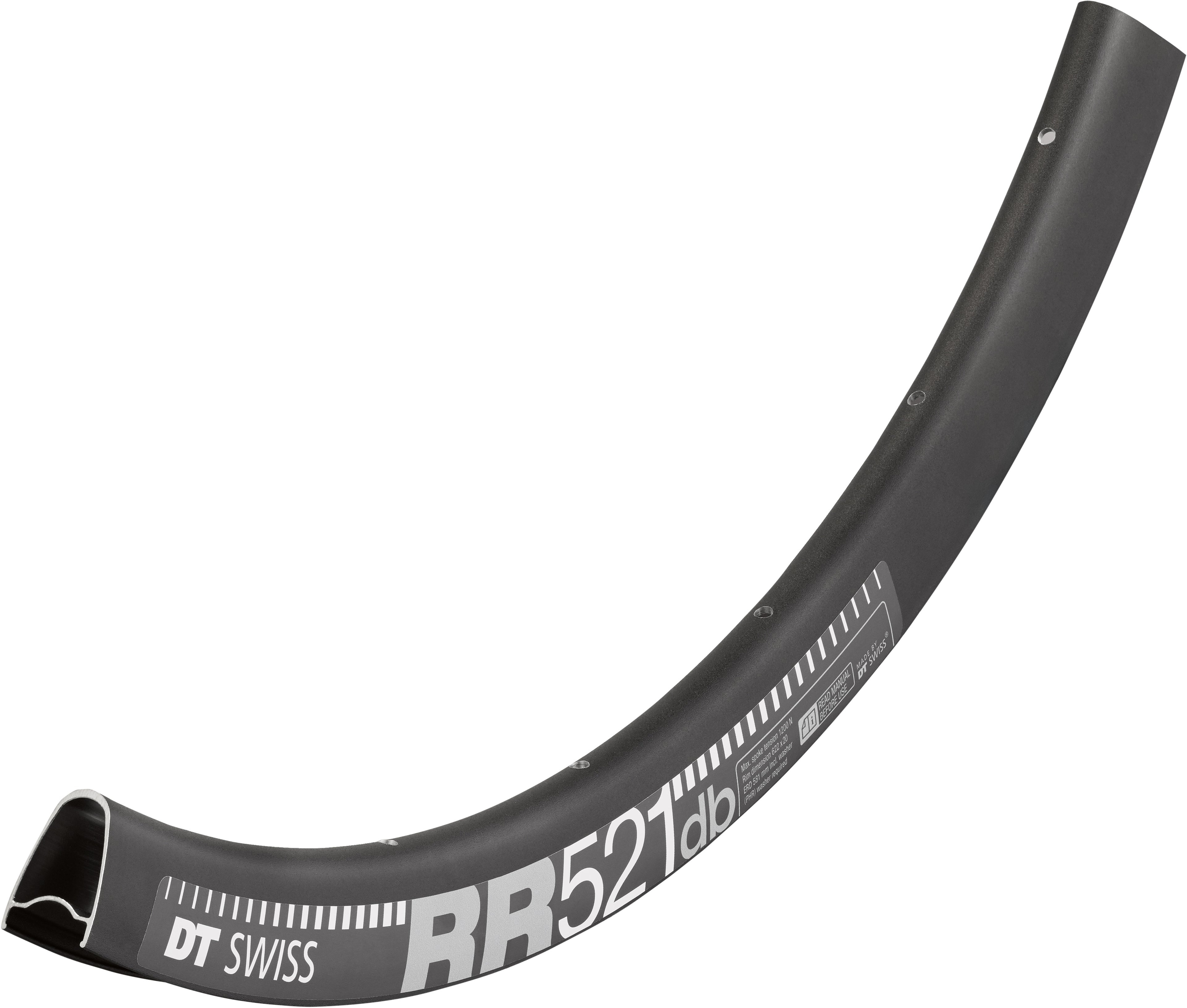DT Swiss RR 521 DB SBWT Presta-drilled Black 700c