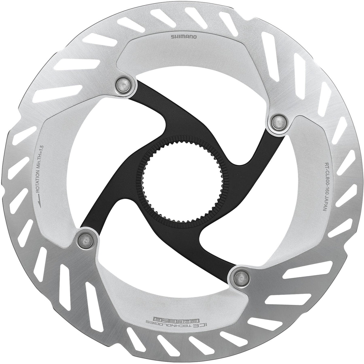 Shimano RT-CL800 Ice Tech FREEZA rotor with internal magnet lockring, 160 mm