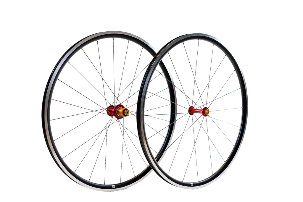 WB Alloy Rim Brake Wheelset 700c - Red/Yellow