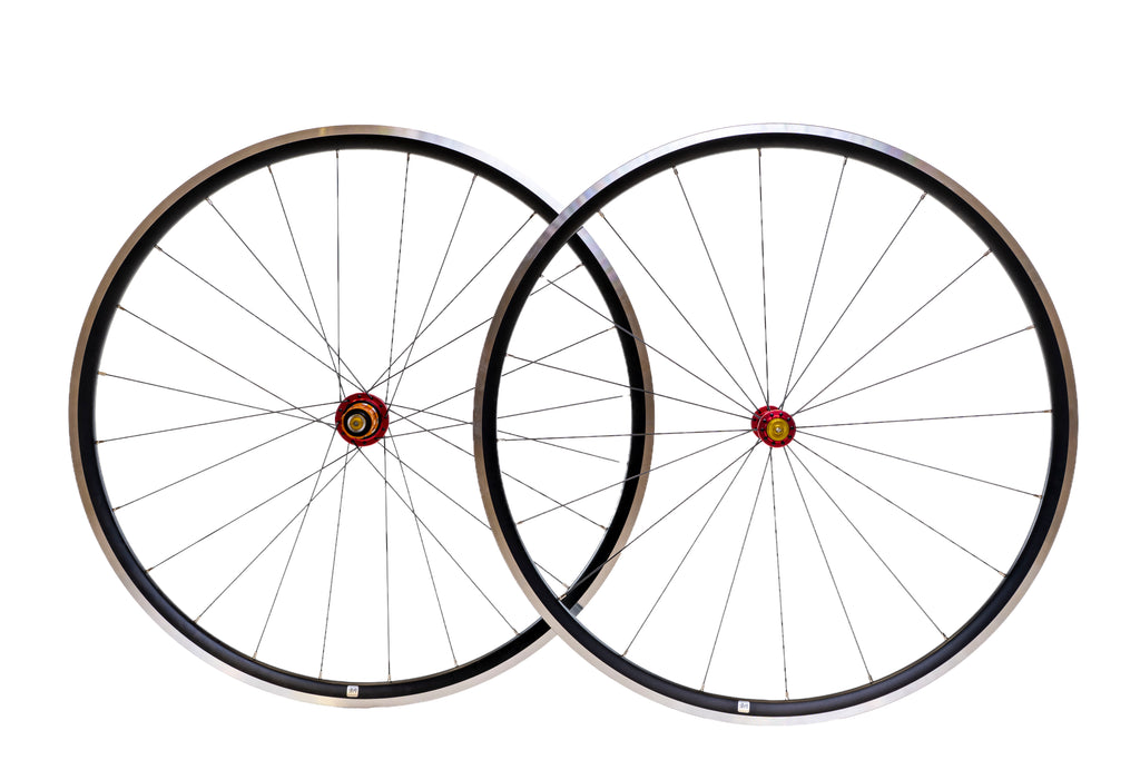 WB Alloy Rim Brake Wheelset 700c - Red/Yellow