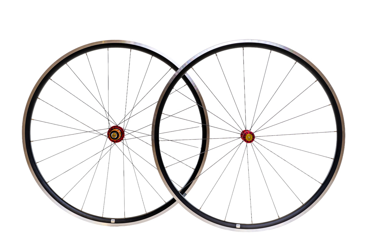 WB Alloy Rim Brake Wheelset 700c - Red/Yellow